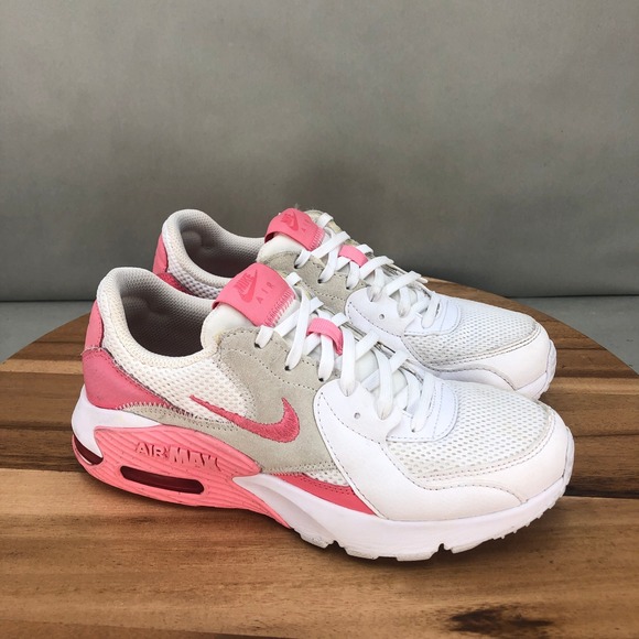 Nike Air Max Excee White Pink Suede Leather Athletic Shoes Womens Size 7 - Picture 1 of 9